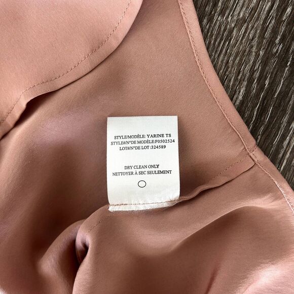 EUC Theory Yarine TS 100% Silk Sleeveless Blouse Deep Cameo Pink Small Workwear - Picture 13 of 16